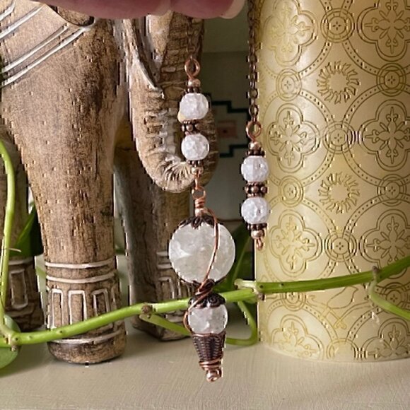 Handmade Quartz Crystal Copper Dowsing Pendulum - Picture 4 of 8